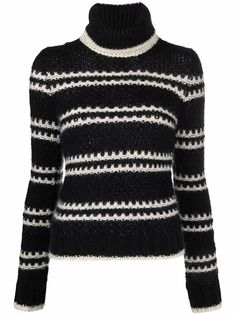 Saint Laurent джемпер с отделкой в полоску