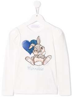 Monnalisa футболка Thumper с длинными рукавами и логотипом