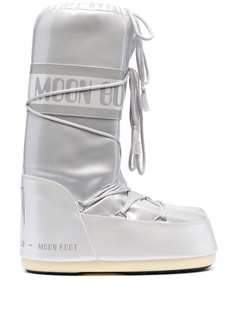 Moon Boot САПОГИ ICON METALLIC-WHITE VINYL