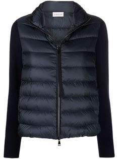 Moncler пуховик с контрастной вставкой