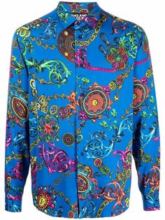 Versace Jeans Couture рубашка с длинными рукавами и принтом