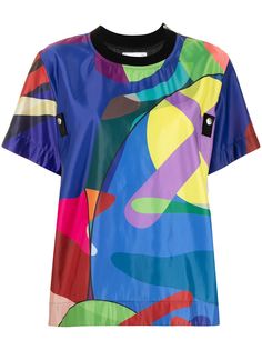 sacai футболка с абстрактным принтом из коллаборации с KAWS