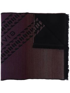 Givenchy шерстяной шарф с бахромой и логотипом