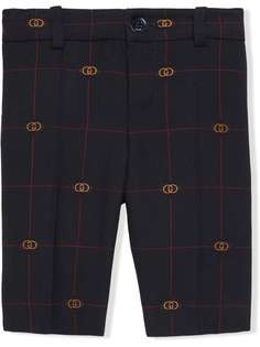Gucci Kids клетчатые брюки с логотипом Interlocking G