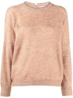 Brunello Cucinelli джемпер тонкой вязки с декором Monili
