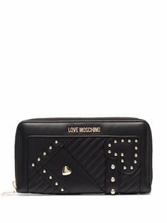 Love Moschino кошелек с круговой молнией и заклепками