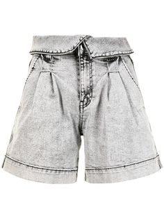TWINSET джинсовые шорты с подвернутым поясом