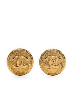 Chanel Pre-Owned серьги-клипсы 1990-х годов с логотипом CC