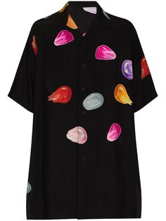 Yohji Yamamoto рубашка оверсайз Tear с короткими рукавами