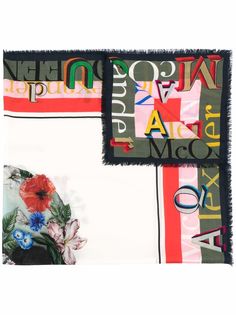 Alexander McQueen шерстяной шарф с цветочным принтом