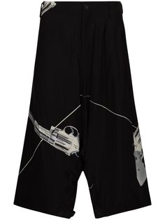 Yohji Yamamoto шорты-бермуды Sarouel с низким шаговым швом
