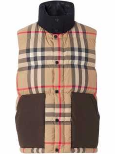 Burberry дутый жилет в клетку Vintage Check