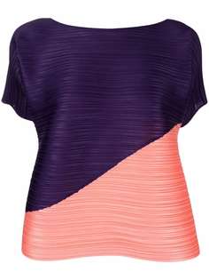 Pleats Please Issey Miyake плиссированный топ Sunset с короткими рукавами