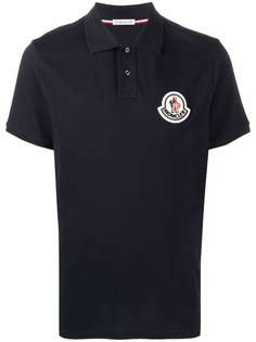 Moncler рубашка поло с нашивкой-логотипом