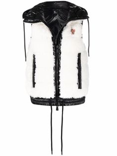 Moncler Grenoble дутый жилет с искусственным мехом