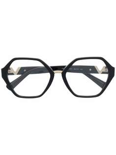 Valentino Eyewear очки в геометричной оправе с логотипом