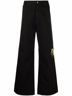 Raf Simons широкие джинсы с графичным принтом
