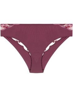 La Perla трусы-брифы с прозрачной вставкой и цветочной вышивкой