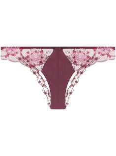 La Perla плавки-бразилиана с цветочной вышивкой