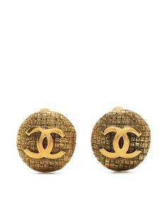 Chanel Pre-Owned серьги-клипсы 1980-1990-х годов с логотипом CC