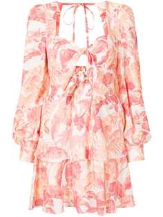 Rebecca Vallance льняное платье мини Tropicale