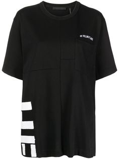 Helmut Lang футболка в технике пэчворк с логотипом