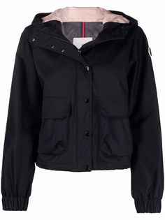 Moncler куртка с капюшоном и нашивкой-логотипом