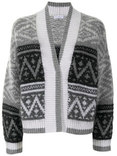 Brunello Cucinelli кардиган вязки интарсия