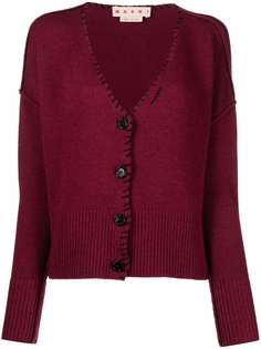 Marni шерстяной кардиган с декоративной строчкой