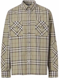 Burberry поплиновая рубашка в клетку