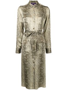 Ralph Lauren Collection платье-рубашка со змеиным принтом