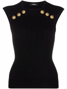 Balmain трикотажный топ с декоративными пуговицами