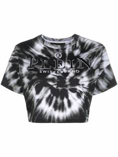 Philipp Plein укороченная футболка с принтом тай-дай и логотипом
