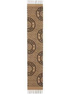 Burberry кашемировый шарф с монограммой TB