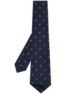 Kiton шелковый галстук в горох