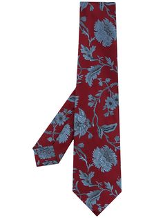 Kiton шелковый галстук с цветочным узором