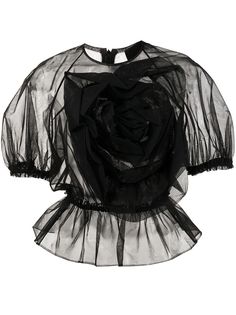 Simone Rocha блузка из тюля с объемными рукавами