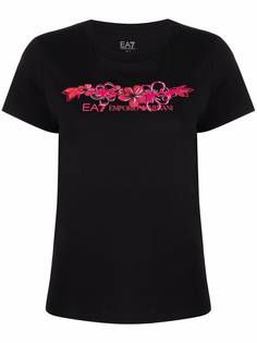 Ea7 Emporio Armani футболка с цветочным принтом
