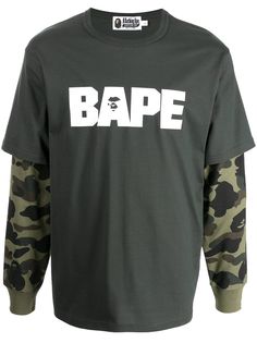 A BATHING APE® многослойная толстовка с камуфляжными рукавами