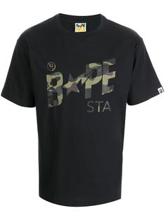 A BATHING APE® футболка с камуфляжным логотипом