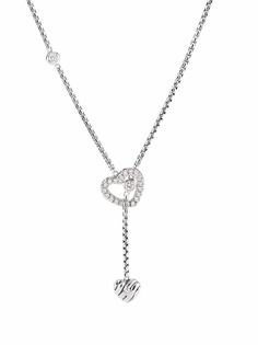 David Yurman серебряное колье Heart Y с бриллиантами