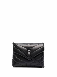 Saint Laurent стеганая сумка через плечо с логотипом