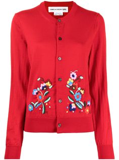 Comme Des Garçons Girl шерстяной кардиган с цветочным принтом