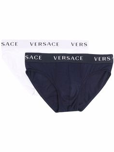 Versace комплект из двух трусов-брифов с логотипом