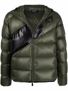 Ea7 Emporio Armani глянцевый пуховик в двух тонах