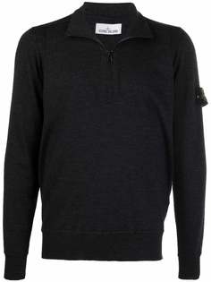 Stone Island джемпер на молнии с нашивкой-логотипом