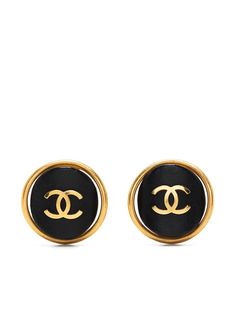 Chanel Pre-Owned серьги-клипсы 1996-го года с логотипом CC