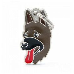 Адресник на ошейник My Family Colors Friends Немецкая овчарка коричневый/черный/красный