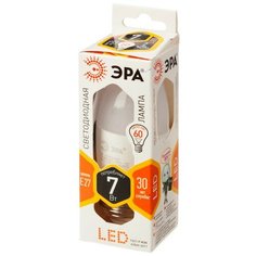 Лампа светодиодная ЭРА smd LED B35-7W-827-E27 7W E27 2700k тепл.бел.свеча 2 штуки ERA