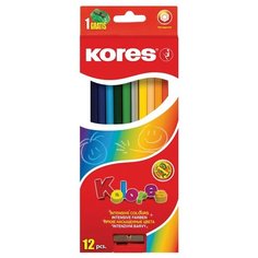 Карандаши цветные 12цв 6-гран,точилка Kores 96312.01